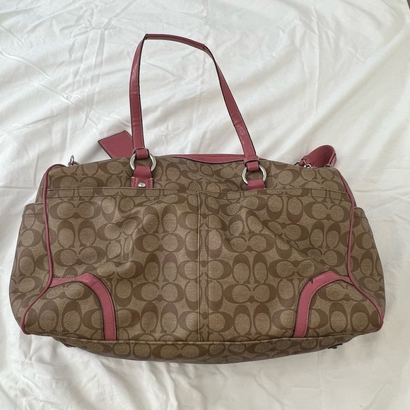 Vintage Coach Duffle travel bag in monogram/pink - Picture 2 of 12